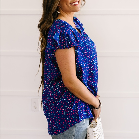 True Blue & Confetti Blouse - Picture 9 of 10